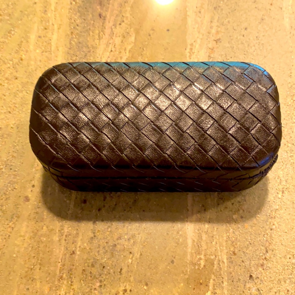 Bottega Veneta Eyeglass Sunglass Case dark brown